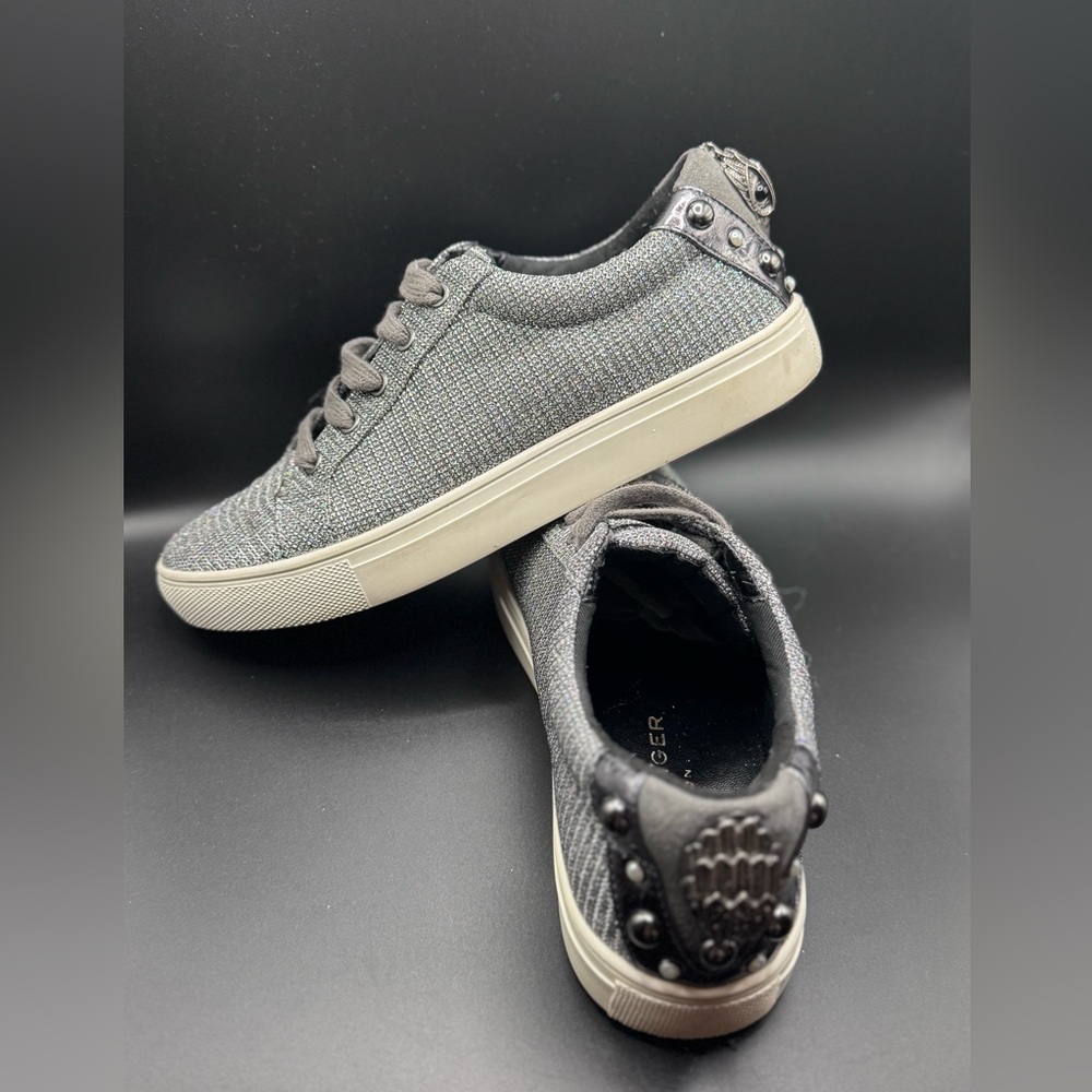 Kurt Geiger London Tweed Sneakers Grey Studded Eagle Heel Casual Shoes